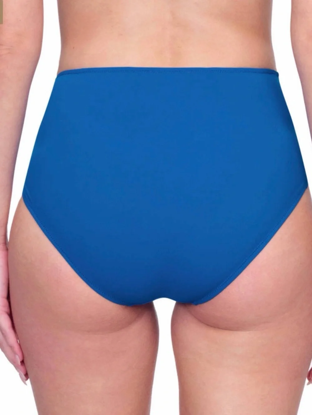 Gottex Cobalt Blue High-Waist Full Coverage Bottom w/Gold Buttons 6 & 10 NWT